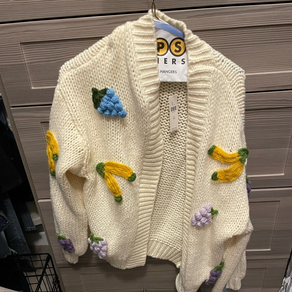 Anthropologie
Pernille Rosenkilde Fruit Icon Knit Cardigan Size M